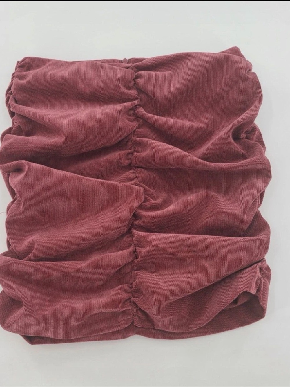 ZARA Ruched Midi Skirt in Dusty Rose